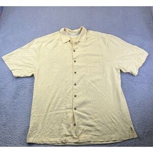 NWT TOMMY BAHAMA  Tiki‎ Palms Men Sz Tall L Maz Yellow Short Sleeves Shirt